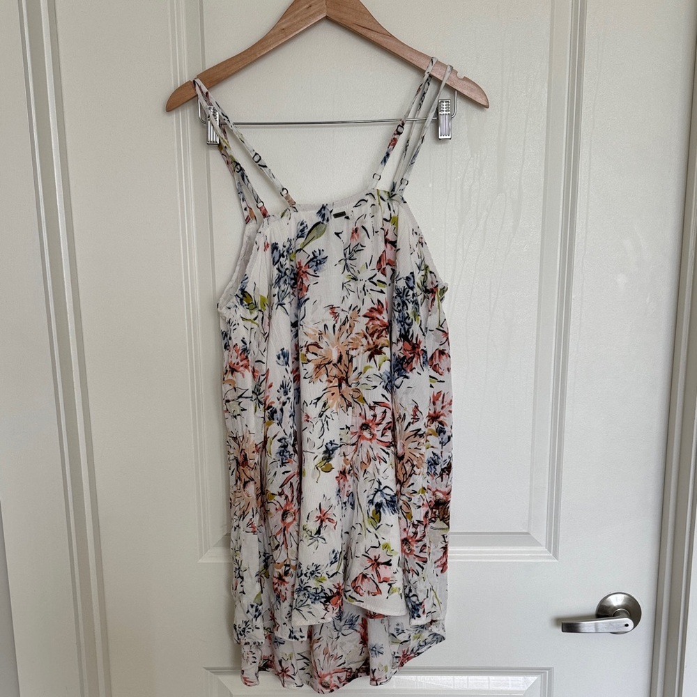 O'Neill White Floral Mini Dress with Pink, Blue, and Green Accents - Picture 3 of 3